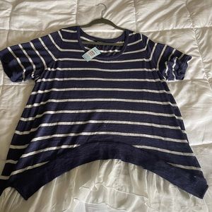 Plus Size Blue and White Blouse